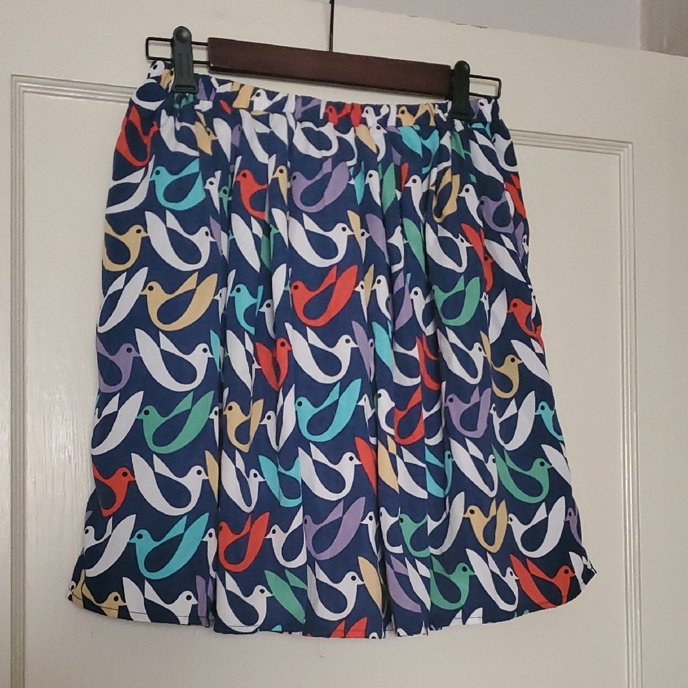 Colorful Bird Print Skirt‎